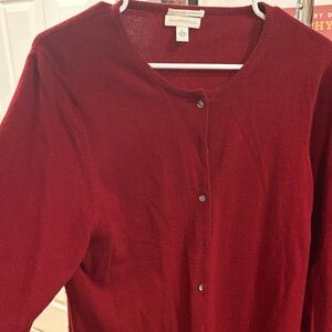 Charter Club Red Cashmere Cardigan Large